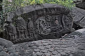 Kbal Spean, the river of the Thousand Lingam, carved on the riverbed the famous reclining Vishnu recently restored after it has been defaced by vandals 